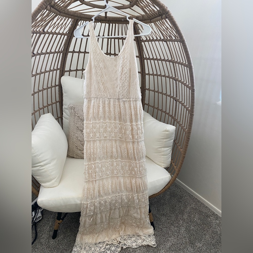 Ivory lace maxi dress